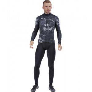 ALE SKULL Radtrikot langarm schwarz