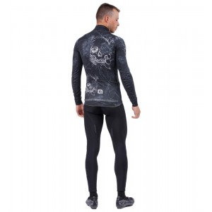 ALE SKULL Radtrikot langarm schwarz