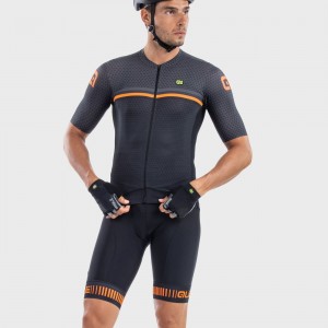 ALE STRADA Trägerhose kurz schwarz/orange ALE STRADA Trägerhose kurz schwarz/orange