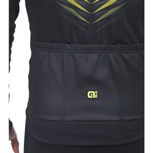 Übergröße ALE THORN Radtrikot langarm schwarz/neongelb