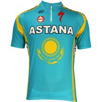 Astana kasachischer Meister 2010 Radsport-Profi-Team-Kurzarmtrikot mit kurzem Reißverschluss
