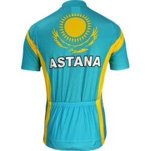 Astana kasachischer Meister 2010 Radsport-Profi-Team-Kurzarmtrikot mit kurzem Reißverschluss Astana kasachischer Meister 2010 Radsport-Profi-Team-Kurzarmtrikot mit kurzem Reißverschluss