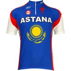 Astana Slowenischer Meister 2010 Radsport-Profi-Team-Kurzarmtrikot mit kurzem Reißverschluss Astana Slowenischer Meister 2010 Radsport-Profi-Team-Kurzarmtrikot mit kurzem Reißverschluss