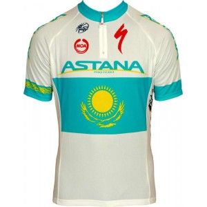 ASTANA kasachischer Meister 2011 Radsport-Profi-Team-Kurzarmtrikot mit kurzem Reißverschluss ASTANA kasachischer Meister 2011 Radsport-Profi-Team-Kurzarmtrikot mit kurzem Reißverschluss