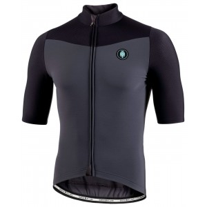 MURATA gefüttertes Radtrikot kurzarm anthrazit/schwarz