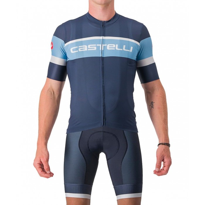 SCORPIONE 3+COMPETIZIONE KIT Radsport-Set (Kurzarmtrikot+Trägerhose) blau