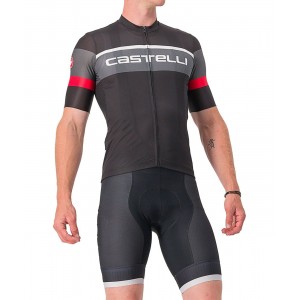 SCORPIONE 3+COMPETIZIONE KIT Radsport-Set (Kurzarmtrikot+Trägerhose) schwarz/grau