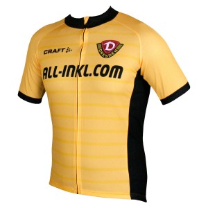 DYNAMO DRESDEN-Heimtrikot-Radtrikot kurzarm gelb/schwarz DYNAMO DRESDEN-Heimtrikot-Radtrikot kurzarm gelb/schwarz