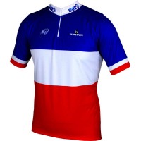 FRANCAISE DES JEUX (FDJ) Französischer Meister 2014/2015 Kurzarmtrikot (kurzer Reißverschluss) -B'TWIN Radsport-Profi-Team