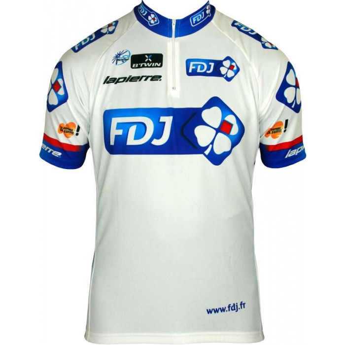 FRANCAISE DES JEUX (FDJ) 2013 Kurzarmtrikot mit kurzem Reißverschluss-Radsport-Profi-Team