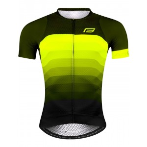 ASCENT Radsport-Set (Radtrikot langer RV+Trägerhose) grün/gelb/schwarz