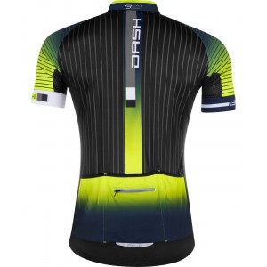 DASH Radtrikot kurzarm blau/neongelb/schwarz