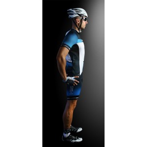 DASH Radtrikot kurzarm blau/weiß