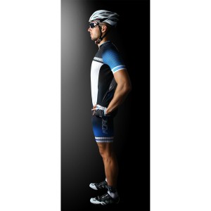 DASH Radtrikot kurzarm blau/weiß