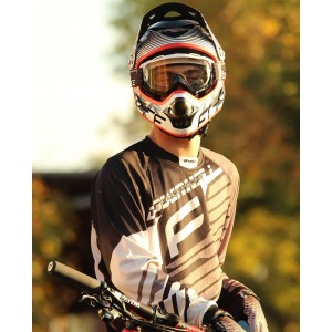 DOWNHILL Radtrikot langarm MTB/Freeride schwarz/weiß