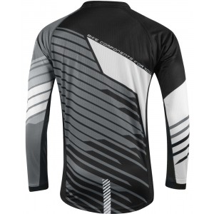 DOWNHILL Radtrikot langarm MTB/Freeride schwarz/weiß
