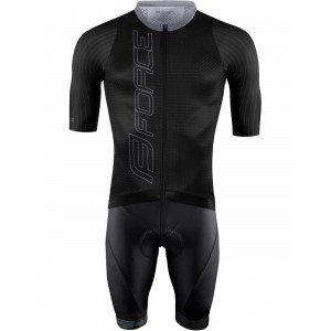 TEAM PRO Radsport-Set (Radtrikot langer RV+Trägerhose) schwarz