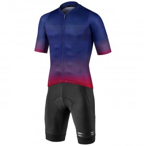 PODIUM Radsport-Set (Radtrikot kurzarm+Trägerhose kurz) blau/schwarz