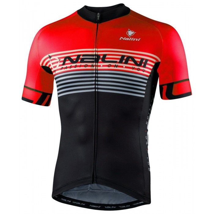 BORGO B Radtrikot kurzarm schwarz/rot