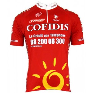 Cofidis 2008 Kurzarmtrikot mit kurzem Reißverschluss