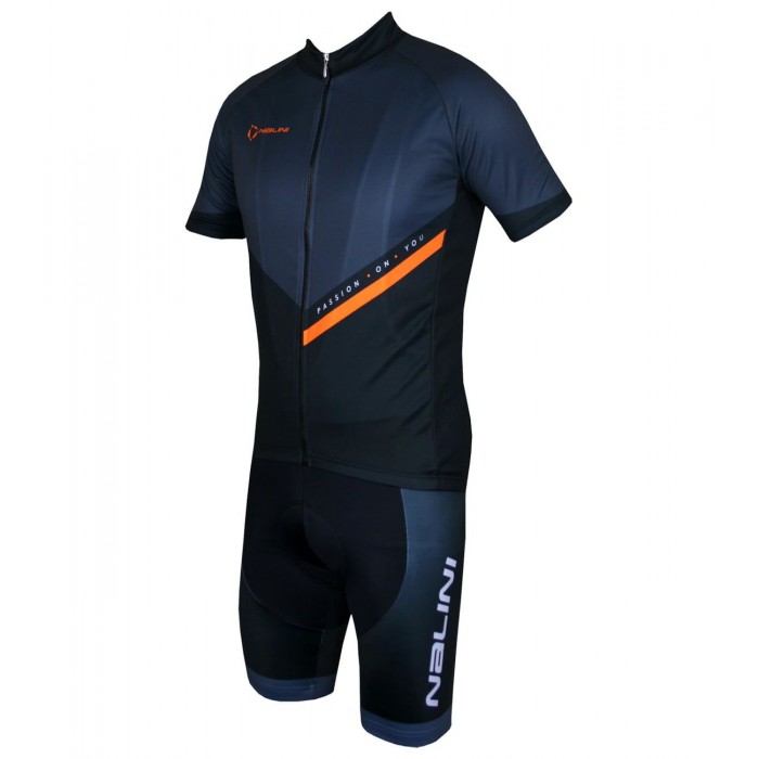 Radsport-Set (Radtrikot VENDETTA+Trägerhose FIREBALL) schwarz/anthrazit