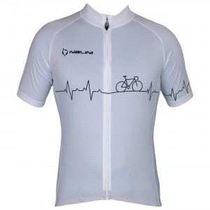 Radsport-Set (Radtrikot Pulse Jersey+Trägerhose Fireball) weiß/schwarz