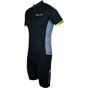 Radsport-Set (Radtrikot Native Jersey+Radhose SISCO 2) schwarz/neongelb