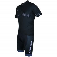 Radsport-Set (Radtrikot Pulse Jersey+Trägerhose Fireball) schwarz