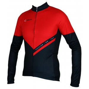 REVENGE Radtrikot langarm schwarz/rot