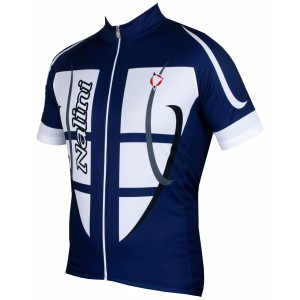 STEEL JERSEY Radtrikot kurzarm blau/weiß