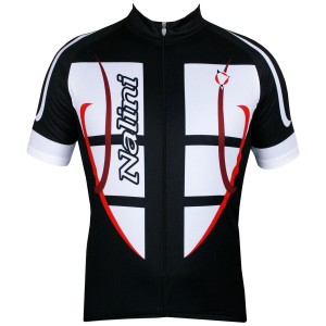 Übergröße STEEL JERSEY Radtrikot kurzarm schwarz/weiß