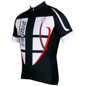 Übergröße STEEL JERSEY Radtrikot kurzarm schwarz/weiß