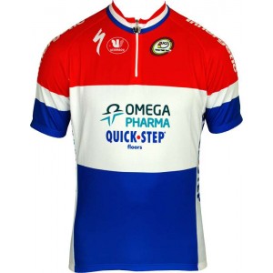 OMEGA PHARMA-QUICKSTEP Holländischer Meister 2013 Radsport-Profi-Team-Kurzarmtrikot mit kurzem Reißverschluss OMEGA PHARMA-QUICKSTEP Holländischer Meister 2013 Radsport-Profi-Team-Kurzarmtrikot mit kurzem Reißverschluss