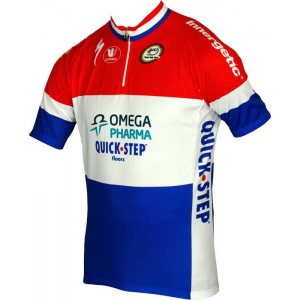OMEGA PHARMA-QUICKSTEP Holländischer Meister 2013 Radsport-Profi-Team-Kurzarmtrikot mit kurzem Reißverschluss OMEGA PHARMA-QUICKSTEP Holländischer Meister 2013 Radsport-Profi-Team-Kurzarmtrikot mit kurzem Reißverschluss