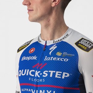 Quick Step-Alpha Vinyl 2022 CLIMBER'S 3.1 Radtrikot kurzarm (langer RV)-Radsport-Profi-Team Quick Step-Alpha Vinyl 2022 CLIMBER'S 3.1 Radtrikot kurzarm (langer RV)-Radsport-Profi-Team
