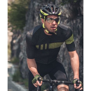 Pixel Super Light Radtrikot kurzarm grau/neongelb