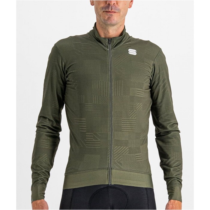 LOOM THERMAL JERSEY Radtrikot langarm grün