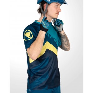 Singletrack Print Tee LTD Radtrikot kurzarm MTB/Freeride blau