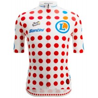 Tour de France 2023 gepunktetes Trikot (maillot pois, Bergtrikot) Radtrikot kurzarm
