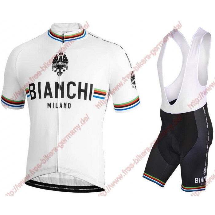 Profiteams BIANCHI MILANO New Pride white Radbekleidung Satz Trikot Kurzarm+Trägerhosen Se Radtrikot Kaufen
