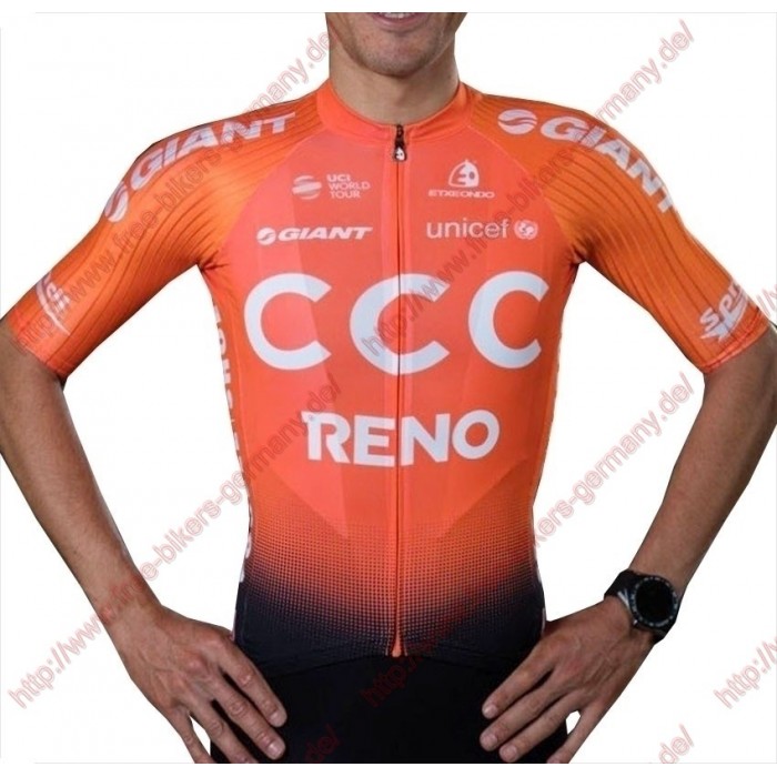 Profiteams CCC Team Reno Orange 2019 Trikot Kurzarm Outlet Radtrikot Kaufen