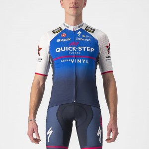 Quick Step-Alpha Vinyl 2022 Competizione Radtrikot kurzarm-Radsport-Profi-Team Radtrikot Kaufen