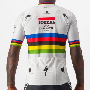 Soudal Quick-Step Straßenrad Weltmeister Regenbogentrikot 2023 Competizione Radtrikot kurzarm-Radsport-Profi-Team Radtrikot Kaufen