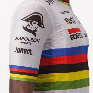 Soudal Quick-Step Straßenrad Weltmeister Regenbogentrikot 2023 Competizione Radtrikot kurzarm-Radsport-Profi-Team Radtrikot Kaufen