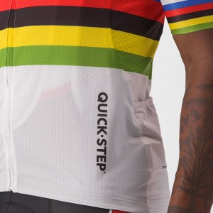 Soudal Quick-Step Straßenrad Weltmeister Regenbogentrikot 2023 Competizione Radtrikot kurzarm-Radsport-Profi-Team Radtrikot Kaufen
