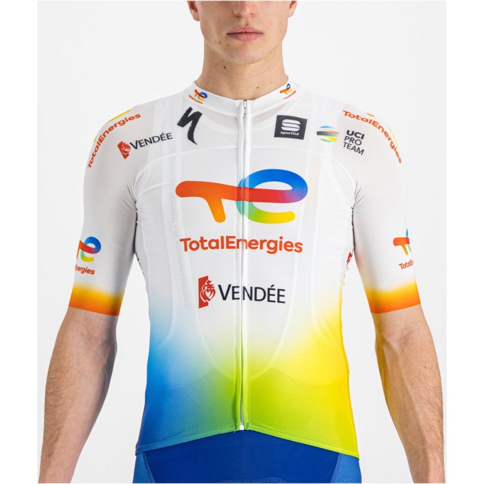 Team TotalEnergies 2022 Radtrikot kurzarm(langer Reißverschluss)-Radsport-Profi-Team Radtrikot Kaufen