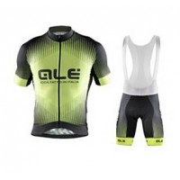 2015 ALE Grün schwarz Fahrradbekleidung Satz Fahrradtrikot Kurzarm Trikot und Kurz Trägerhose Radtrikot Kaufen