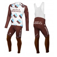 2015 Ag2r La Mondiale Team Fahrradbekleidung Satz Radtrikot Langarm+Lang Trägerhose Radtrikot Kaufen