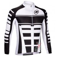 2015 ASSOS Weiß schwarz Fahrradtrikot Langarm Radtrikot Kaufen