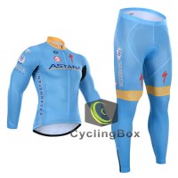 2015 Astana Fahrradbekleidung Radtrikot Satz Langarm und Lange Fahrradhose Radtrikot Kaufen